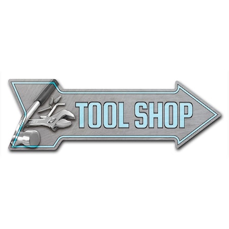 Tool Shop Arrow Decal Funny Home Decor 18in Wide